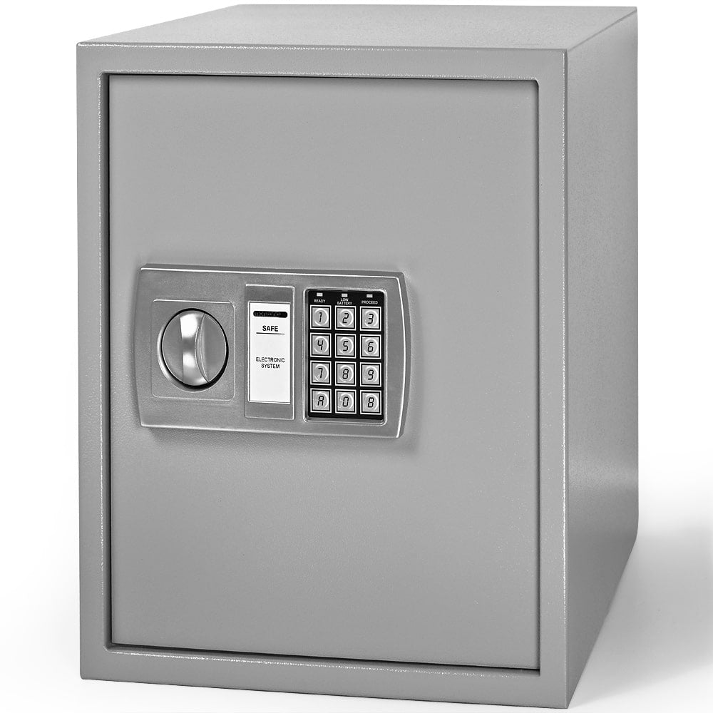 Sølv Pengeskab 35x40x40cm 4mm Dør Inkl Batterier - Deuba Pengeskab  - 4250525304664